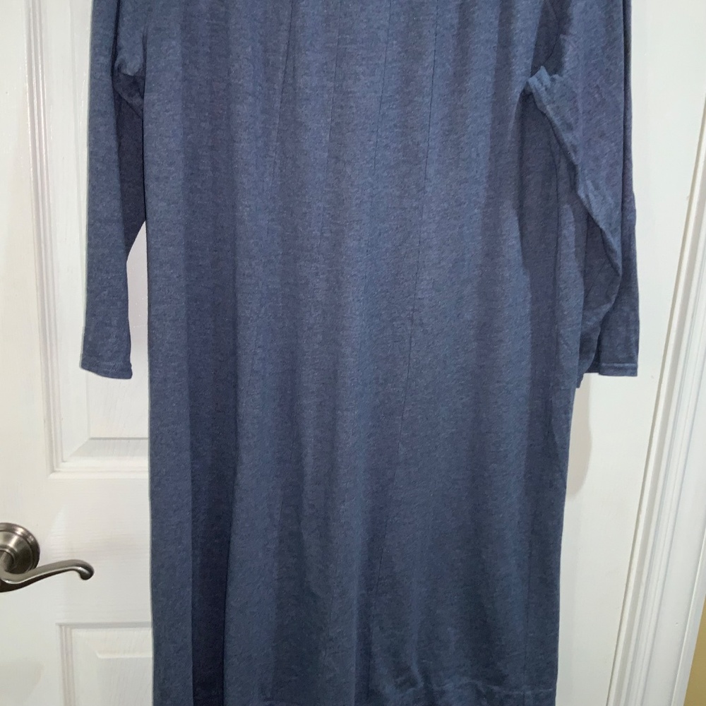 J. Jill heather blue cotton modal jersey knit dress Sz XL pullover princess seam - Picture 2 of 8